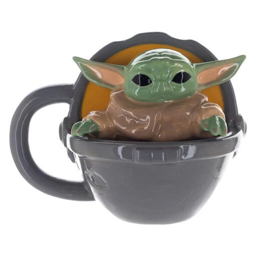 Star Wars The Mandalorian The Child Baby Yoda Grogu In Carrier 20 Oz. Sculpted Ceramic Mug -Hario Store VU9 D6 ESTW