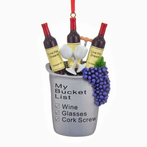 Live The Dream My Bucket List Wine Bottles Ornament -Hario Store c6560