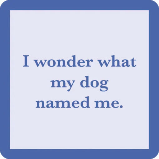 I Wonder What My Dog Named Me Coaster -Hario Store dognamed 600x600 d6372c6c 2646 4156 a61b ca44615f396e