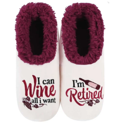 Women's Simply Pairables Cozy Snoozies® I Am Retired I Can Wine All I Want -Hario Store retired