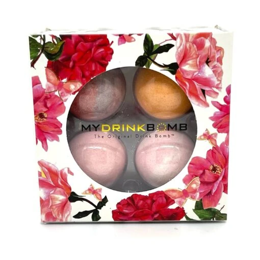 Steve's Hallmark MyDrinkBomb® 4 Pack Romance Craft Cocktail Mix -Hario Store rose gift box drink bomb