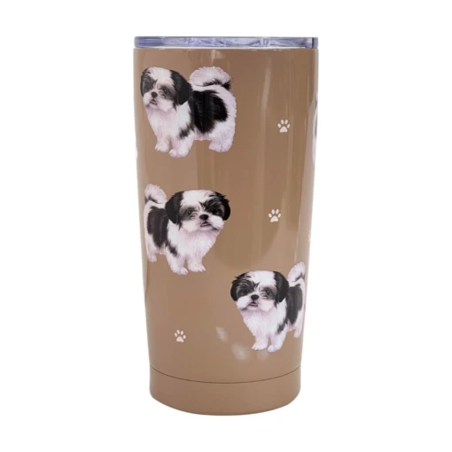 Black White Shih Tzu Stainless Steel 16 Oz. Tumbler -Hario Store shi