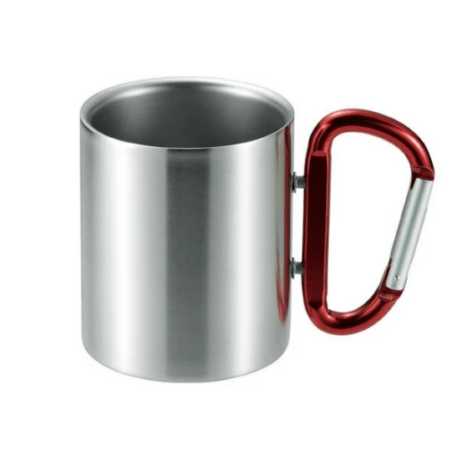 Takeda Stainless Steel Double-Wall Insulated Mug With Karabiner Handle 240ml -Hario Store takeda stainless steel double wall insulated mug with karabiner handle 240ml 5 colours red mugs 27376631759