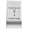 Kitchen Towel "Friends Like Wine Get Better With Age" -Hario Store towel PhotoRoom.png PhotoRoom